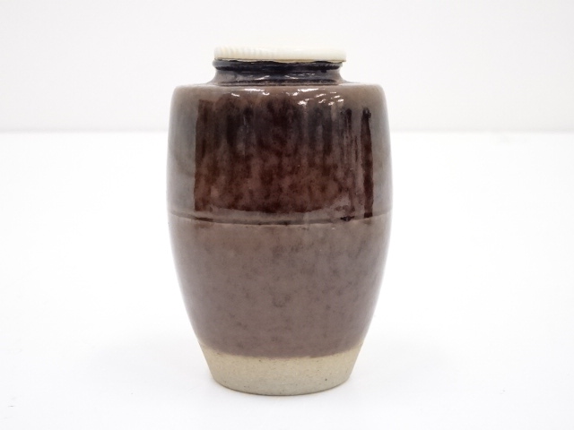 茶道具　膳所焼　出雲肩衝　茶入　共箱 道具 ] - 道具 膳所焼 肩衝茶入 共箱 □z | ネットショップ圭 netshop